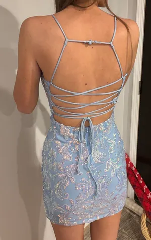 Blue mini dress thumbnail 2