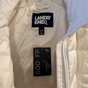 Lands’ End Women's Ivory Down Puffer Vest Size L Petite Lightweight‎ Casu… thumbnail 6