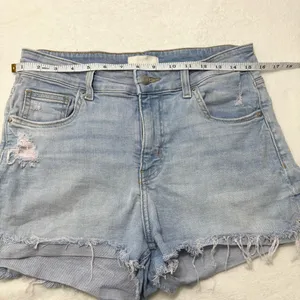 H&M Blue Jean Shorts Distressed‎ Frayed Hem Size 10 thumbnail 3