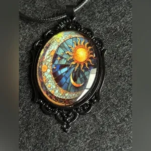 Celestial Pendant Necklace Black thumbnail 2