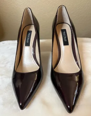 Burgundy 3 1/2 inch pumps thumbnail 2