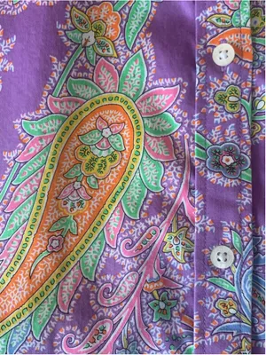 Lauren Ralph Lauren Paisley Button Down Shirt, Size M, Purple/Orange thumbnail 3