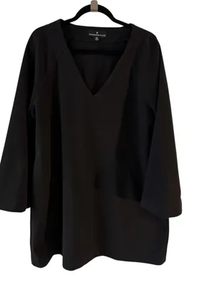 Pomander Place Tuckernuck Audrey Black V Neck Mini Dress Plus Size XXL thumbnail 10