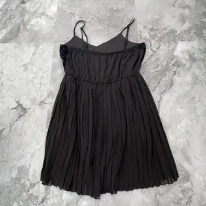 NWT En Creme Black Pleated Velour Chiffon Dress‎ Size Small S thumbnail 3