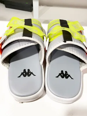 Kappa Slides Authentic Mitel 1 Grey Lime Orange Sandal Size 8 thumbnail 4