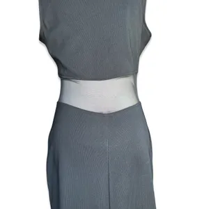 Vintage Black Mesh Cutout Maxi Dress Sleeveless Bodycon Column Gown Minimalist‎ thumbnail 10