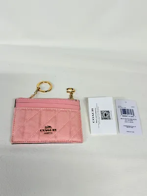 coach Mini Skinny Id Case In Loved Denim With Quilting And Charm cfa30 thumbnail 6