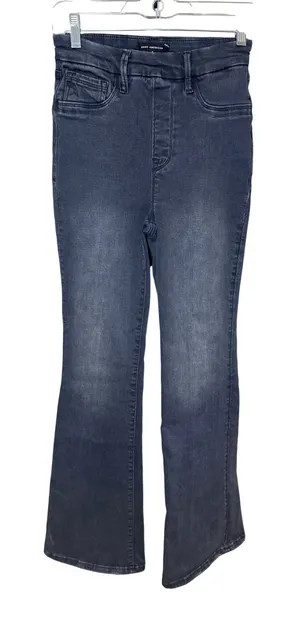 Good American Pull On Flare Jeans Washed Black Size Small‎ thumbnail 1