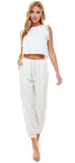 The Clothing Exchange | NWOT | Jogger with string | S | Off White | CP9399 thumbnail 2