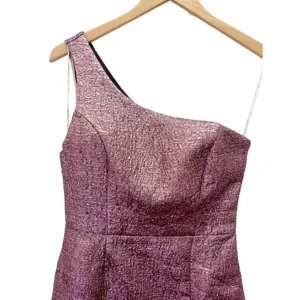 NWT Lulus Pink Metallic Jacquard One Shoulder Mini Dress Sz Small Bodycon Party thumbnail 5