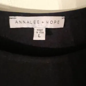 Annalee + Hope Black Faux Leather Trim Shift‎ Dress 3/4 Sleeve Large Made in USA thumbnail 3