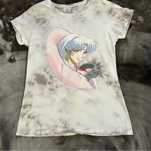 Anime Graphic T-Shirt - White & Gray thumbnail 1
