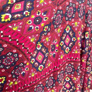 Hollister Bohemian Lace Trim Spaghetti Strap Mini Dress Size Medium Red Blue thumbnail 7