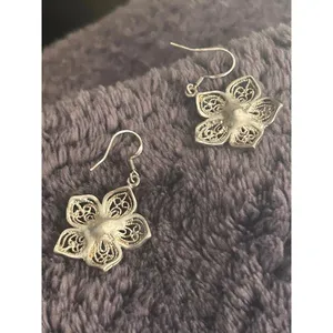 925 sterling silver earrings flower thumbnail 4