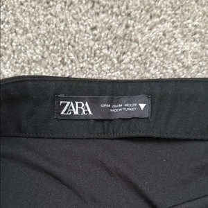 Zara Black Asymmetrical Ruched Mini Skirt thumbnail 2