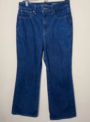J.Crew Curvy Cropped Kick Out Jeans Womens 28 High Rise Dark Wash Denim CN340 thumbnail 1