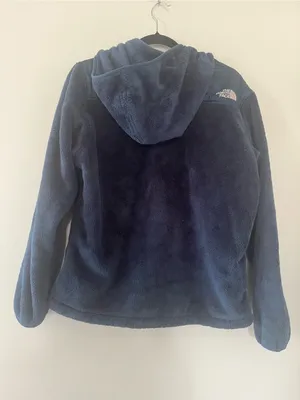 The North Face Blue Hooded Fleece Jacket Womens Large Fuzzy Plush Full Zip thumbnail 6