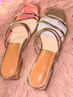 Women’s Rose Gold Strappy Slide Mules thumbnail 8