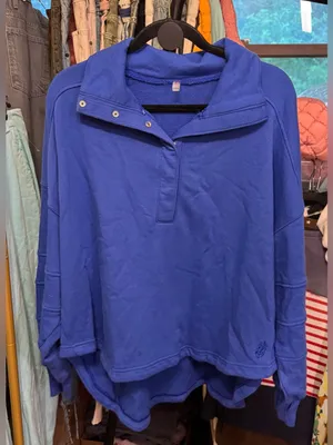 NWT Free people FP Movement Warm Down Pullover - Maliblue cobalt blue - Small thumbnail 7