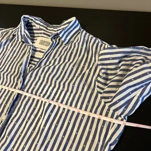 Grayson The Hero Blue White Striped Dobby Dot Button Down Shirt Size 03 M thumbnail 10