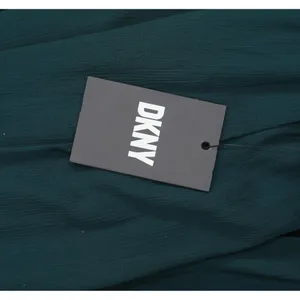 DKNY Chiffon Balloon-Sleeve Faux Wrap Side Slit Maxi Dress Forest Green 8 thumbnail 4