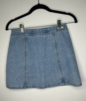 Jean Denim Mini Skirt Bruce Button Front Size 25 thumbnail 5