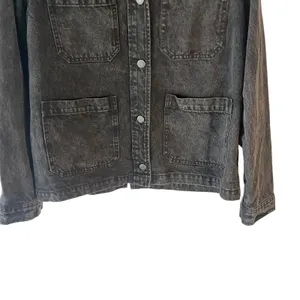 Old Navy Women's Size Medium Black Denim Button Up‎ Trucker Jacket thumbnail 3
