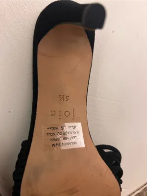 Joie Black Strappy Suede Mid-Heel Sandals 5.5 thumbnail 5