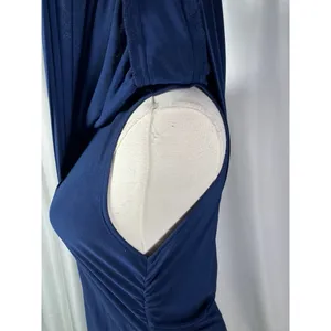 Midnight Velvet Womens Navy Blue Embellished Ruched Evening Gown‎ Dress Size 6 thumbnail 4