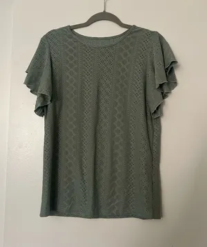 Cupshe Sage green top with eyelets thumbnail 1