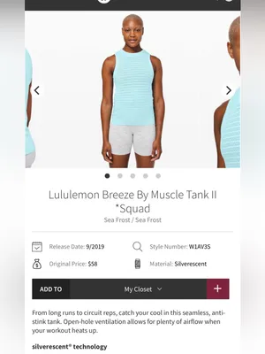 Lululemon Breeze By Muscle Tank II *Squad - size 6 thumbnail 6