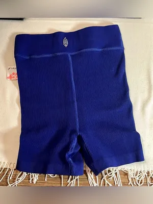 NWT FP Movement Free Throw Shorts S Small Outerspace Blue Crossover Ribbed $40 thumbnail 4