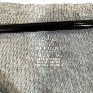Aerie Gray Cotton Short Sleeve Good Vibes Energy Cropped Top Women Sz M thumbnail 6