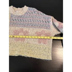 Sincerely Jules Womens Pastel Floral Patchwork Cropped‎ Sweater Small STX211264 thumbnail 4