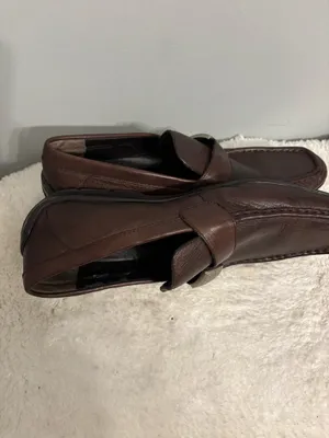 Calvin Klein slip on loafer all leather with emblem to side chocolate brown sz 8.5 casual or business  thumbnail 8