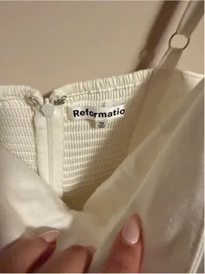 Reformation Alfred Bodice White Bridal Dress- Size 10 thumbnail 4