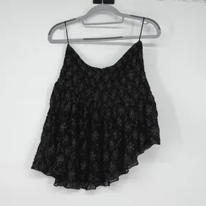 Free People Womens‎ Black Lace Asymmetrical Strapless Top Size M Boho Goth NWT thumbnail 2