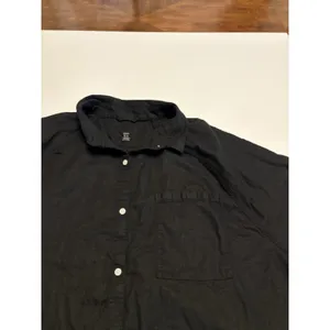 Aerie Women's Black Button Up Shirt Casual Lightweight Minimalist Size Medium thumbnail 2
