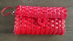 Flex all day best clutch ever Red Woven Clutch Bag no flaws thumbnail 1