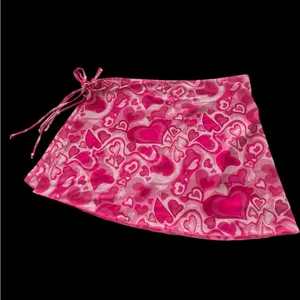 Wild Fable Women's Mesh Side Tie Cover Up Skirt Pink Heart Print thumbnail 3