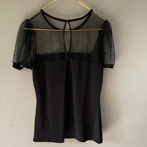 Express Black Top with Sheer Sleeves thumbnail 10