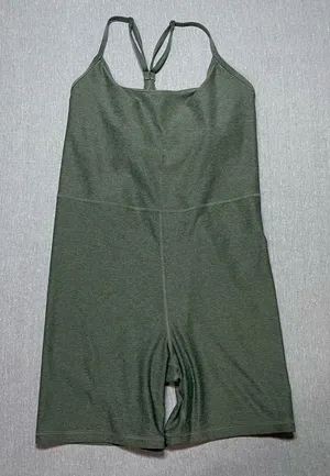 Old Navy Cloud+ Racerback Bodysuit Romper 6 inch Inseam Size L in Underwater thumbnail 1