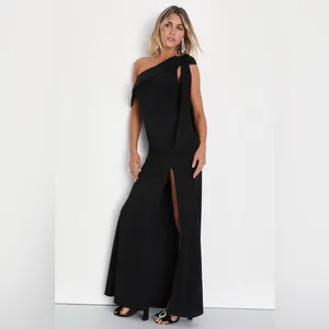 LULU’S Stepped Out Stunning Black One-Shoulder Mermaid Maxi Dress thumbnail 6