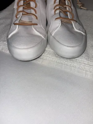 Sperry White Canvas Boat Shoe w/Tan Leather Accents Bermuda Beach style Size 6.5 thumbnail 2