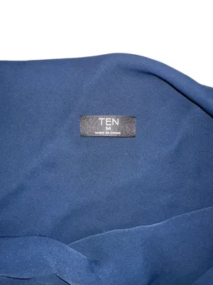 Aritzia TEN Klea One Shoulder Cowlneck Navy Matte Satin Midi Dress MEDIUM thumbnail 5