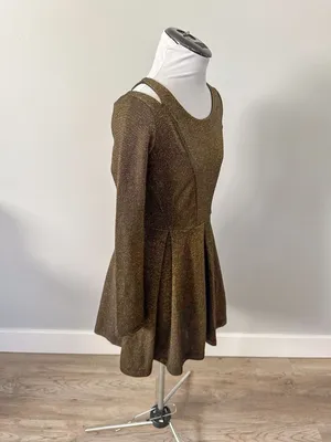 Urban Outfitters Cooperative Gold Shimmer Mini Dress thumbnail 8