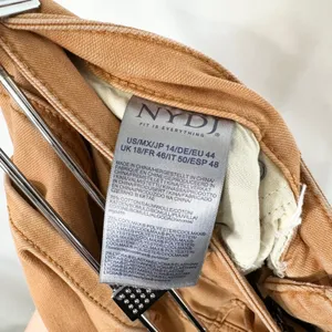 NYDJ Size 14 Jeans Margot Girlfriend Tan High Rise Stretch Straight Office 1116 thumbnail 9