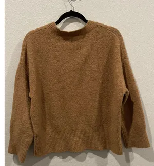 ZARA Knit Camel Long Sleeve Sweater thumbnail 3