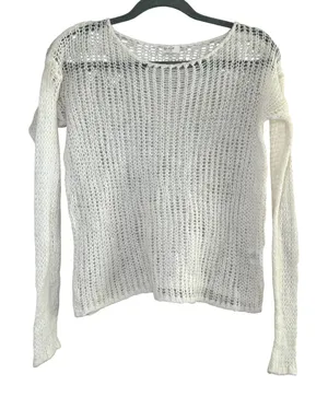 John Galt Brandy Melville White Open Knit Mohair Wool Blend Sweater OS minimal thumbnail 1