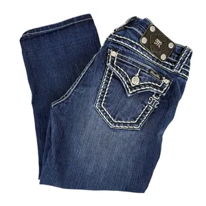 Vintage Y2K Miss Me Dark Wash Signature Cuffed Capri thumbnail 1